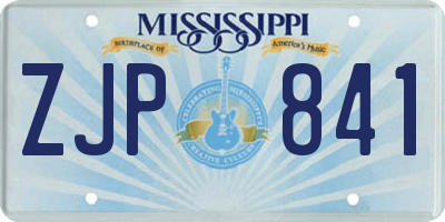 MS license plate ZJP841