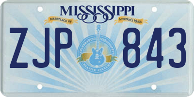MS license plate ZJP843