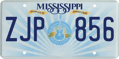 MS license plate ZJP856