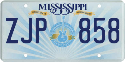 MS license plate ZJP858