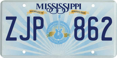 MS license plate ZJP862