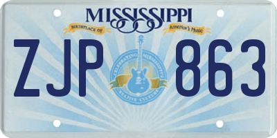 MS license plate ZJP863