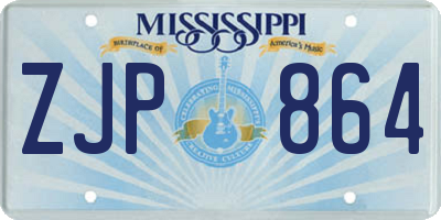 MS license plate ZJP864