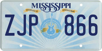 MS license plate ZJP866