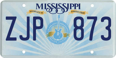 MS license plate ZJP873
