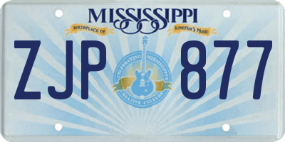 MS license plate ZJP877
