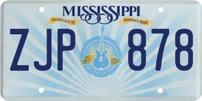 MS license plate ZJP878
