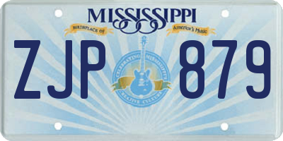 MS license plate ZJP879