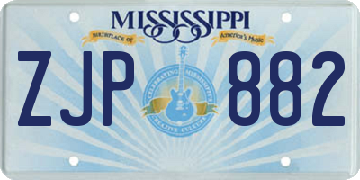 MS license plate ZJP882