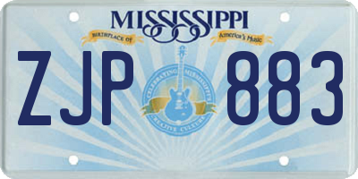 MS license plate ZJP883