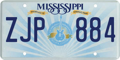 MS license plate ZJP884