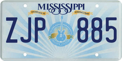 MS license plate ZJP885