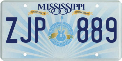 MS license plate ZJP889