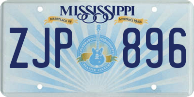 MS license plate ZJP896