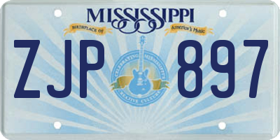 MS license plate ZJP897