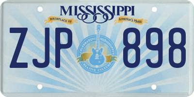 MS license plate ZJP898