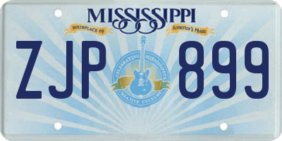 MS license plate ZJP899