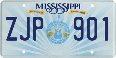 MS license plate ZJP901