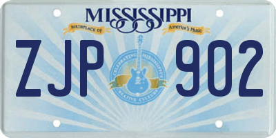 MS license plate ZJP902
