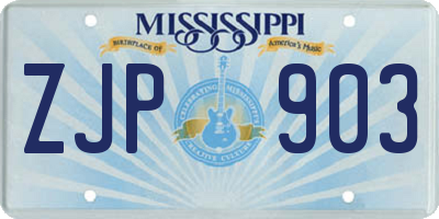 MS license plate ZJP903