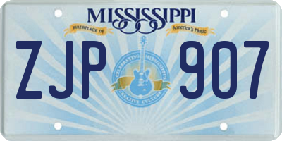 MS license plate ZJP907