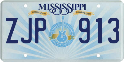 MS license plate ZJP913
