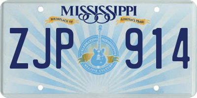 MS license plate ZJP914