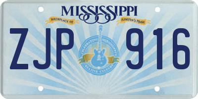 MS license plate ZJP916