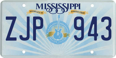 MS license plate ZJP943