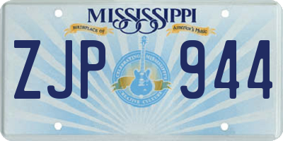 MS license plate ZJP944