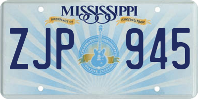 MS license plate ZJP945