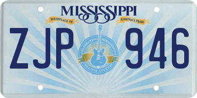 MS license plate ZJP946
