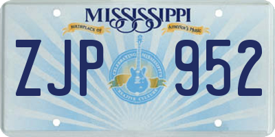 MS license plate ZJP952