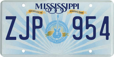 MS license plate ZJP954