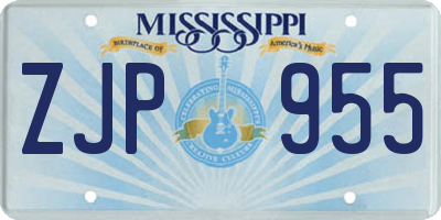 MS license plate ZJP955