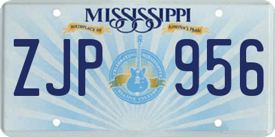 MS license plate ZJP956