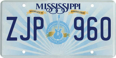 MS license plate ZJP960