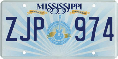 MS license plate ZJP974