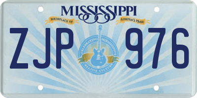 MS license plate ZJP976