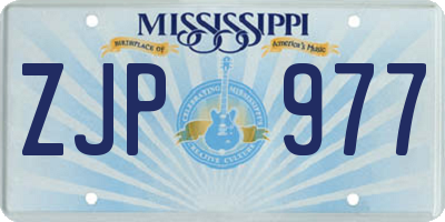 MS license plate ZJP977