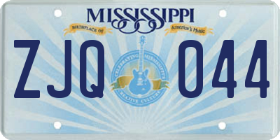 MS license plate ZJQ044