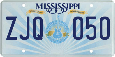 MS license plate ZJQ050