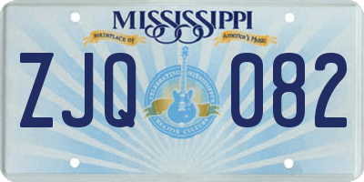 MS license plate ZJQ082