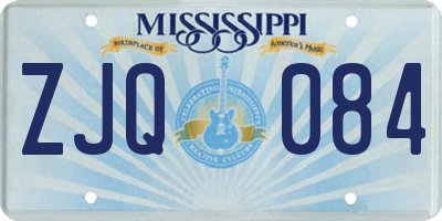 MS license plate ZJQ084