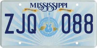 MS license plate ZJQ088
