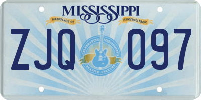 MS license plate ZJQ097