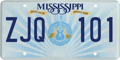 MS license plate ZJQ101