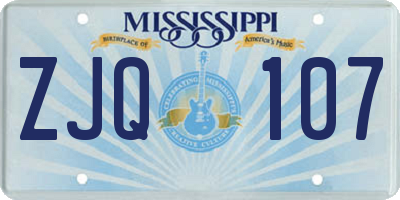 MS license plate ZJQ107