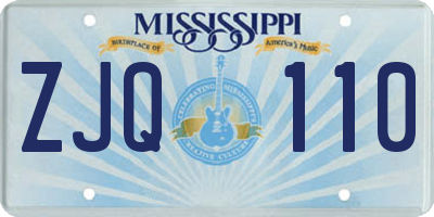 MS license plate ZJQ110