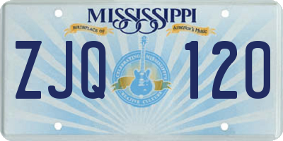 MS license plate ZJQ120
